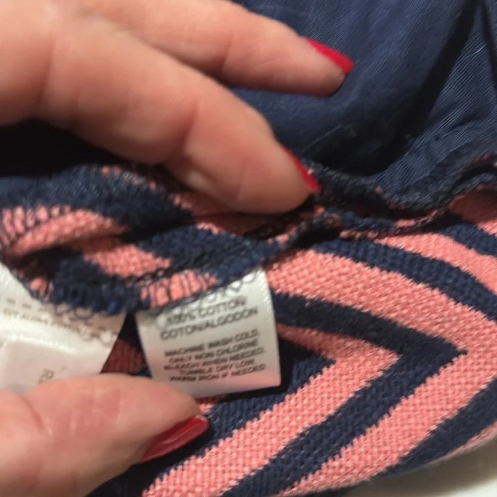 NWT LOFT SZ 8 Pink & Navy Chevron Riviera  Shorts - Picture 7 of 8